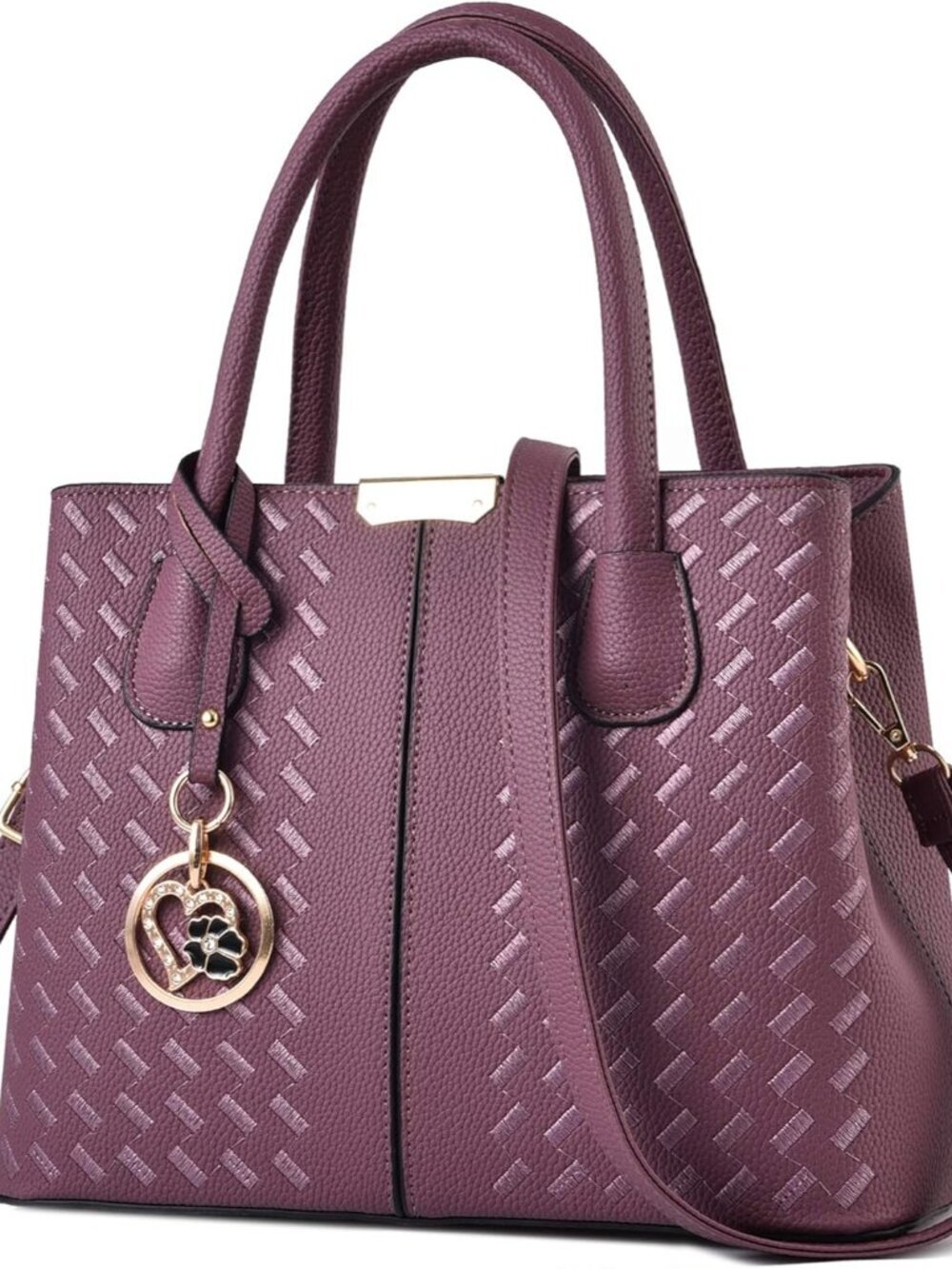 Women's C Purple 2 Shoulder Tote Bags Top Handle Satchel Purses and Handbags